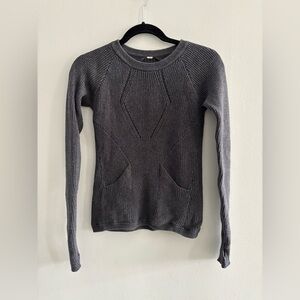 Lululemon Women's Gray Knit Crewneck Sweater Sz. XS/0 Luxury Minimalist Luxe